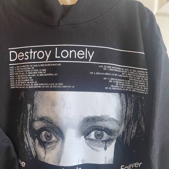 *OFFICIAL* Destroy Lonely XMAN Tour ‘Love Lasts Forever’ Hoodie - Picture 2 of 6
